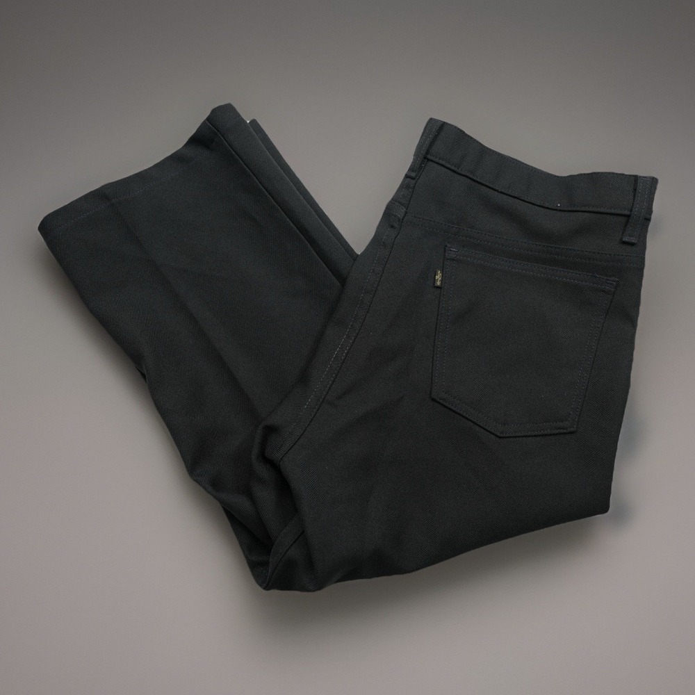 Vintage Levi's Sta-Prest Pants Mens 39X22 Black Polyester 90s VTG Black gold tab